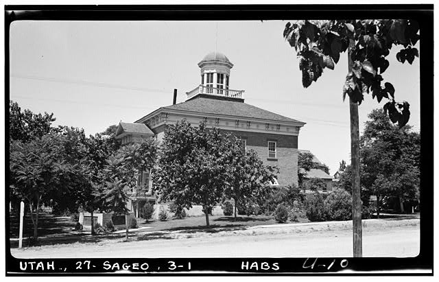 Washington County Courthouse in Saint George, Utah, photographed in 1940.